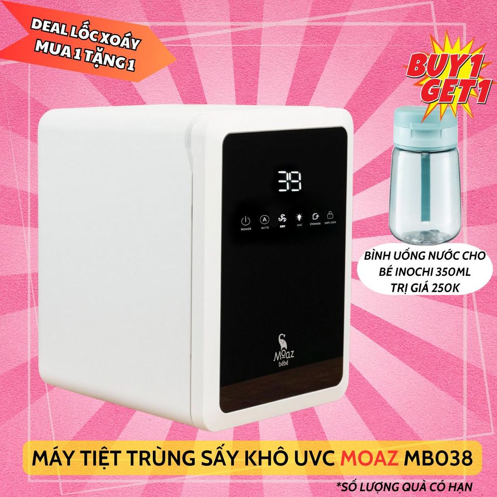  (QUÀ TRÊN LIVE) Máy tiệt trùng uvc sấy khô bảo quản bình sữa moazbb MB038 - Bảo hành 1 năm lỗi 1 đổi 1 