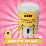 Bông tăm Baby Moby cỡ nhỏ vệ sinh cho bé sơ sinh (Hộp 150 chiếc)
