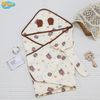 Bebezoo Ủ Choàng Muslin Tai Gấu cho bé đa năng tiện lợi size 75x80cm