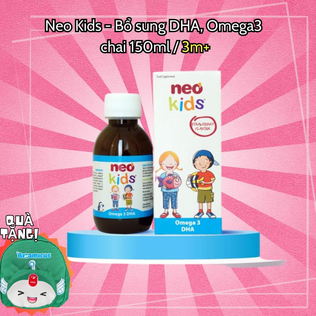  Vitamin Omega 3 DHA Neo Kids thực phẩm bổ sung cho bé (3m+) 150ml 