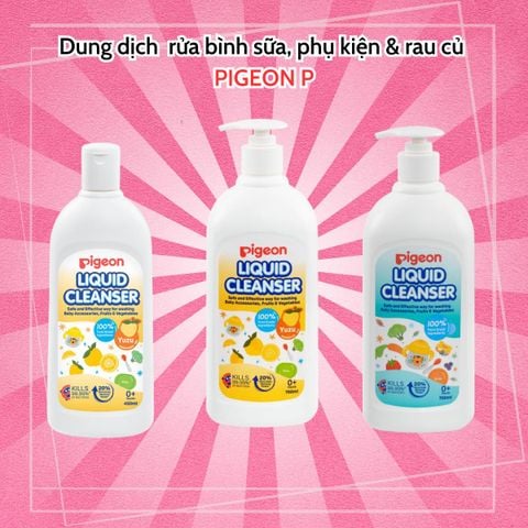 Dung dịch rửa bình sữa, phụ kiện & rau củ PIGEON P Cho Bé