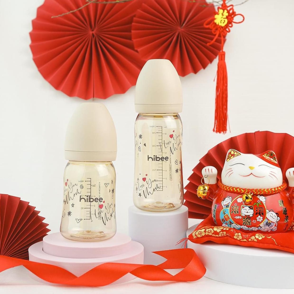  Bình sữa Hi bee họa tiết ILoveU 170ml và 270ml PPSU 