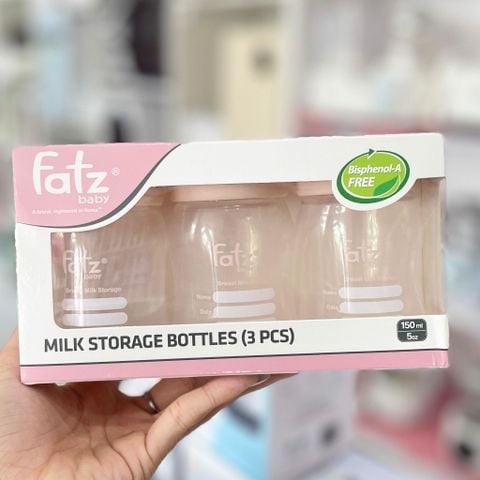 FAT Bộ 3 Bình Trữ Sữa 150ml (xanh và hồng)
