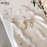 Chăn choàng ủ lụa thỏ gấu cotton lụa mo chee