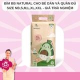(Giá trải nghiệm)Tã/ Bỉm BB Natural dán và quần đủ size NB, S, M, L, XL, XXL cho bé