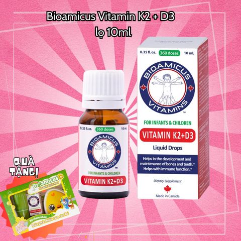BioAmicus vitamin D3k2 bổ sung cho bé - lọ 10ml