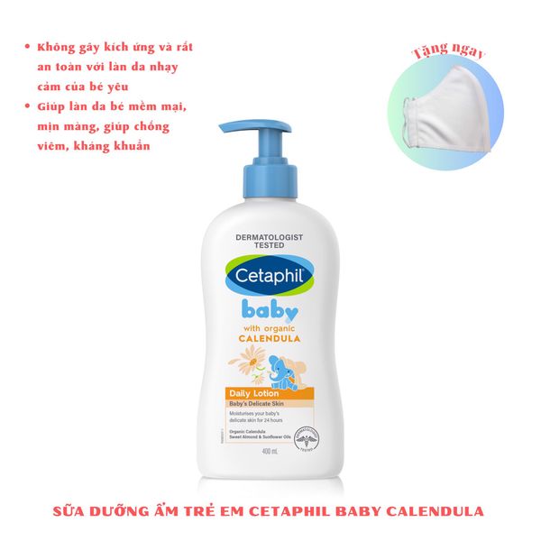 Sữa dưỡng da cho bé Cetaphil Daily Hoa Cúc hữu cơ 400ml có thể dùng cho da mặt ( 0M+)