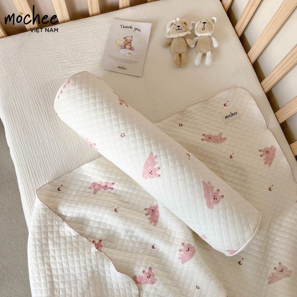 Mochee gối ôm cho bé chất liệu lụa, hình thỏ và hình gấu