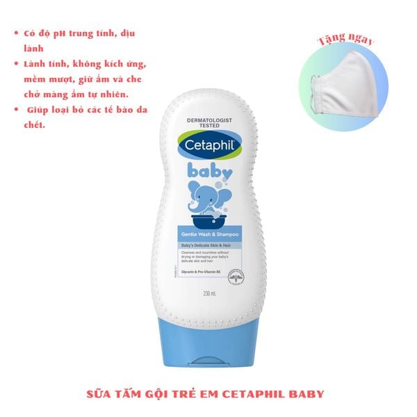 Sữa tắm và gội cho trẻ em Cetaphil Baby Gentle Wash & Shampoo mẫu mới 230ml Cho Bé