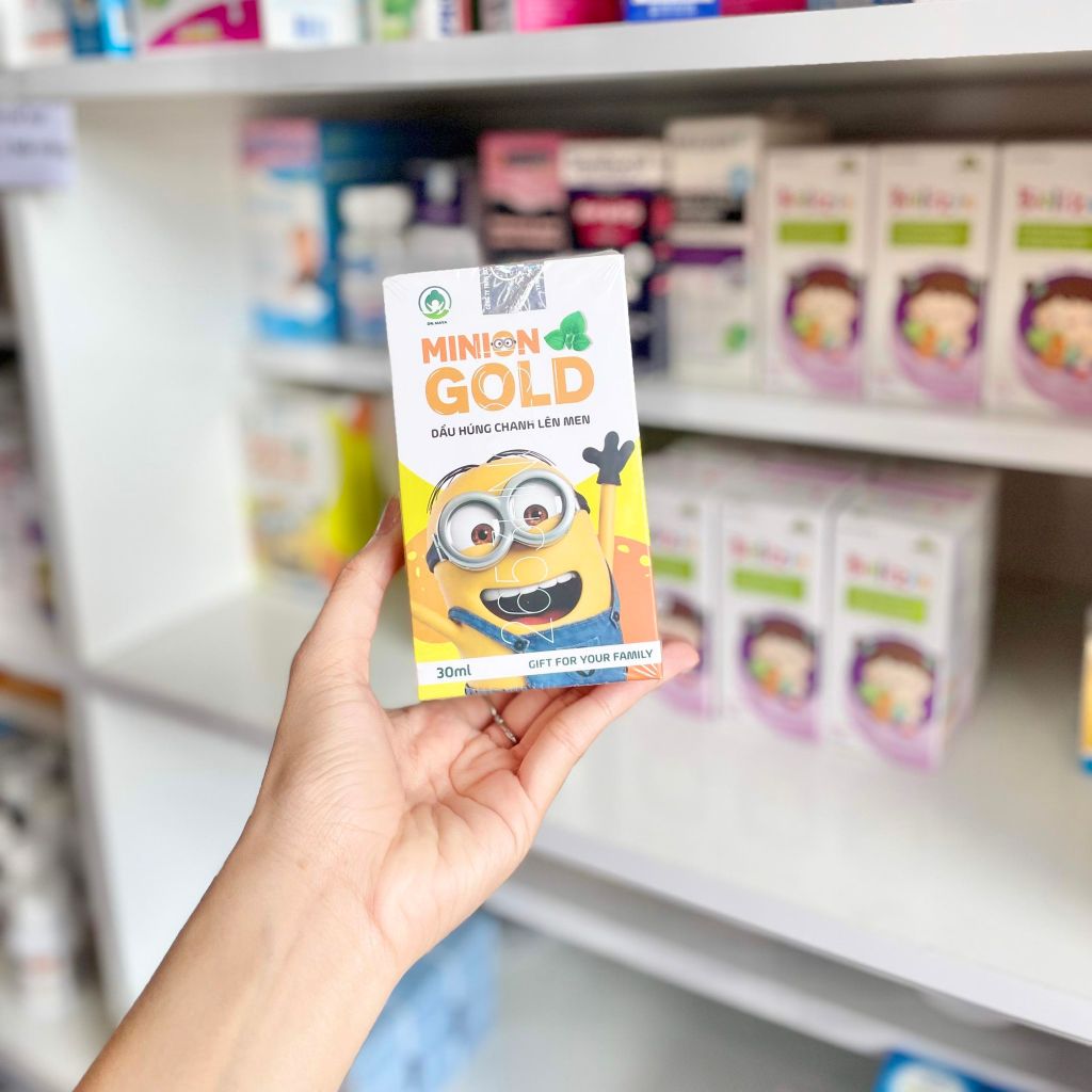  Dầu húng chanh lên men Minion Gold 30ml cho bé sơ sinh và mẹ 