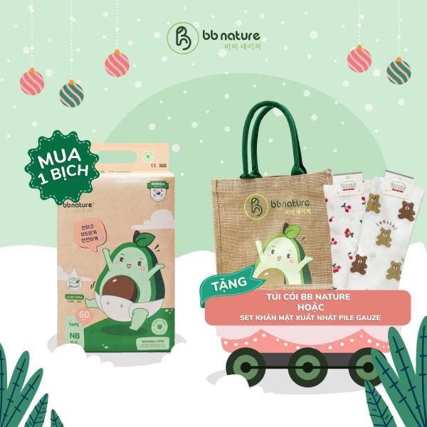 (Mua 1 gói tặng 1 túi cói) 01 Bịch Tã/ Bỉm BB NATURAL