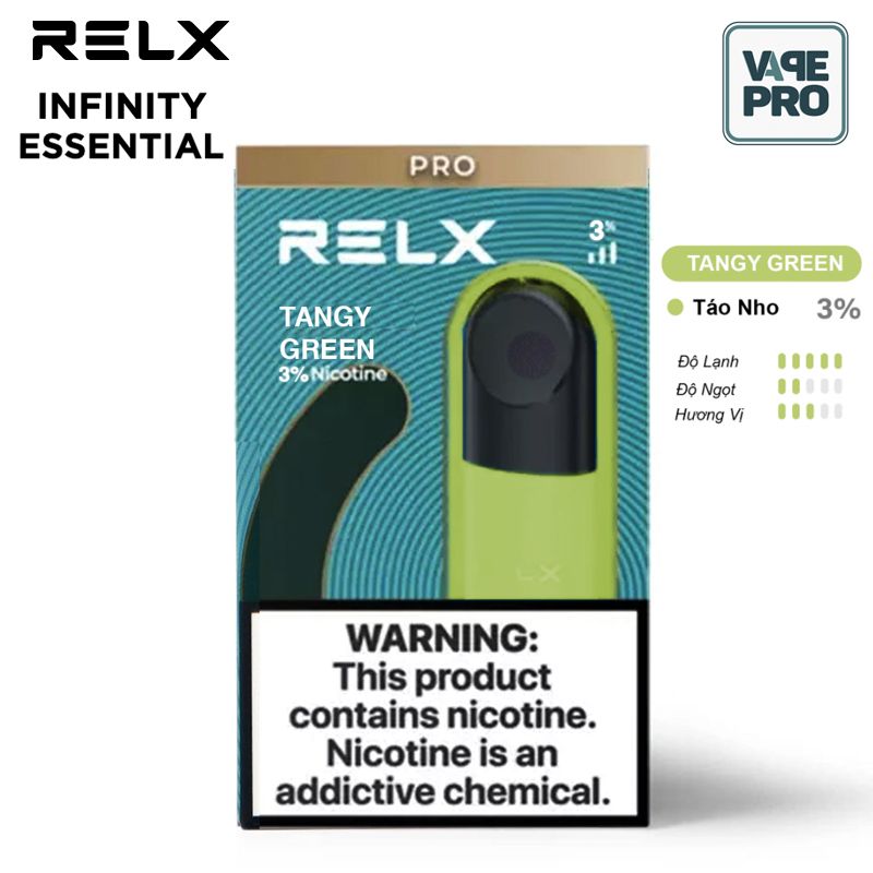 TANGY GREEN (Táo nho lạnh) RELX POD For RELX Infinity & RELX Essent VapePro