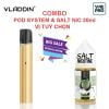 COMBO POD VLADDIN RE POD SYSTEM & SALT NIC 30ML VỊ TUỲ CHỌN