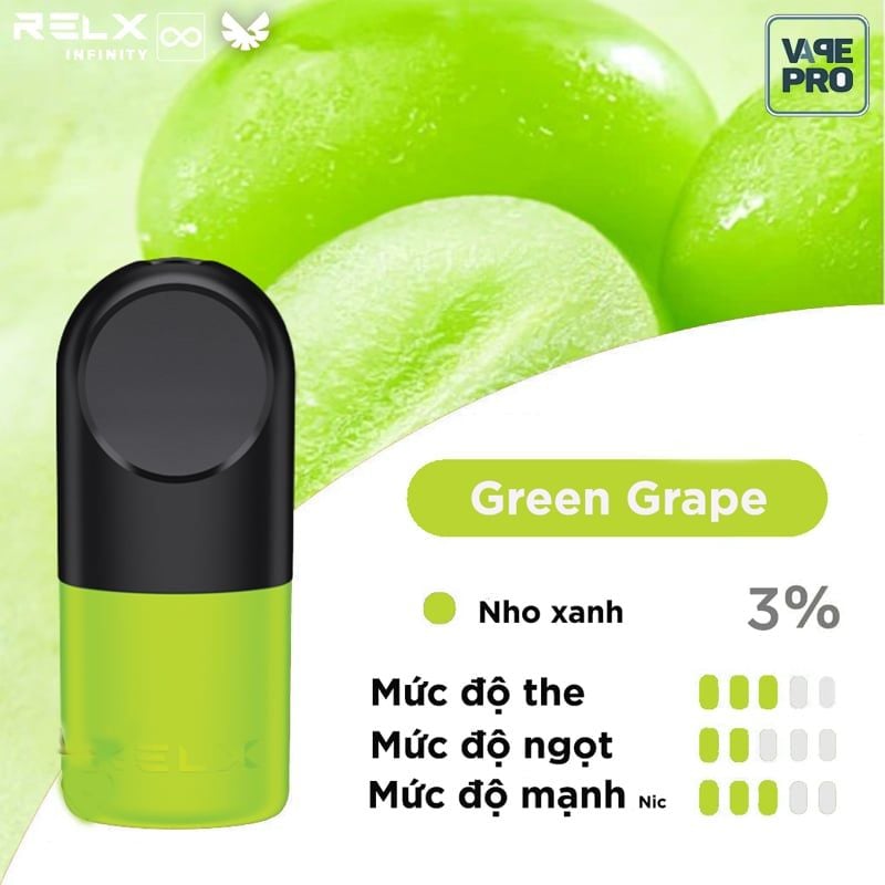 GREEN GRAPE ICE (Nho xanh lạnh) - RELX POD For RELX Infinity & RELX Essential