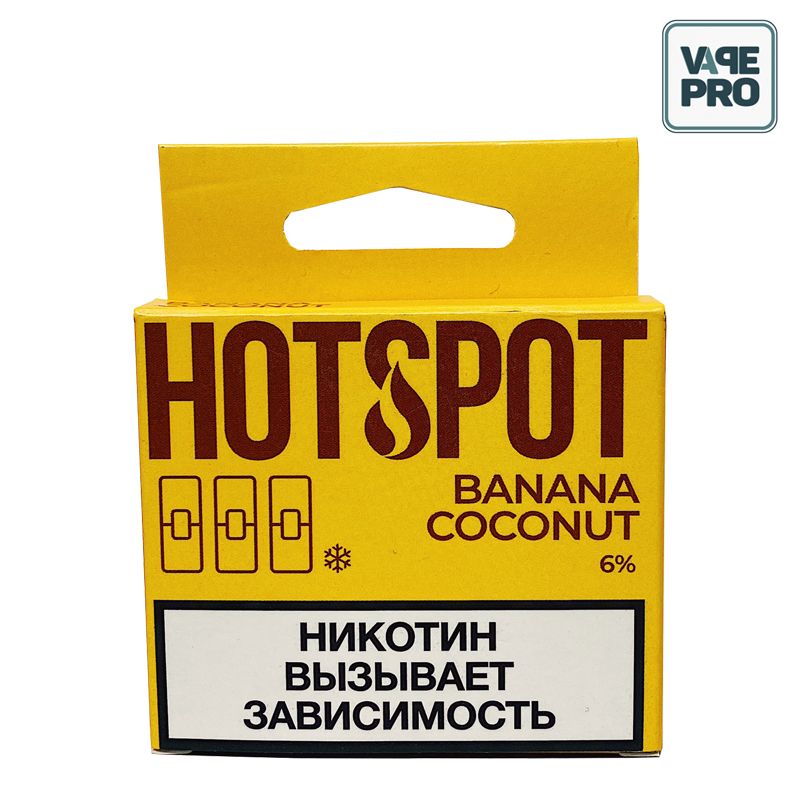 BỘ 3 ĐẦU POD DÙNG CHO JUUL VỊ CHUỐI DỪA LẠNH BANANA COCONUT BY HOTSPOT