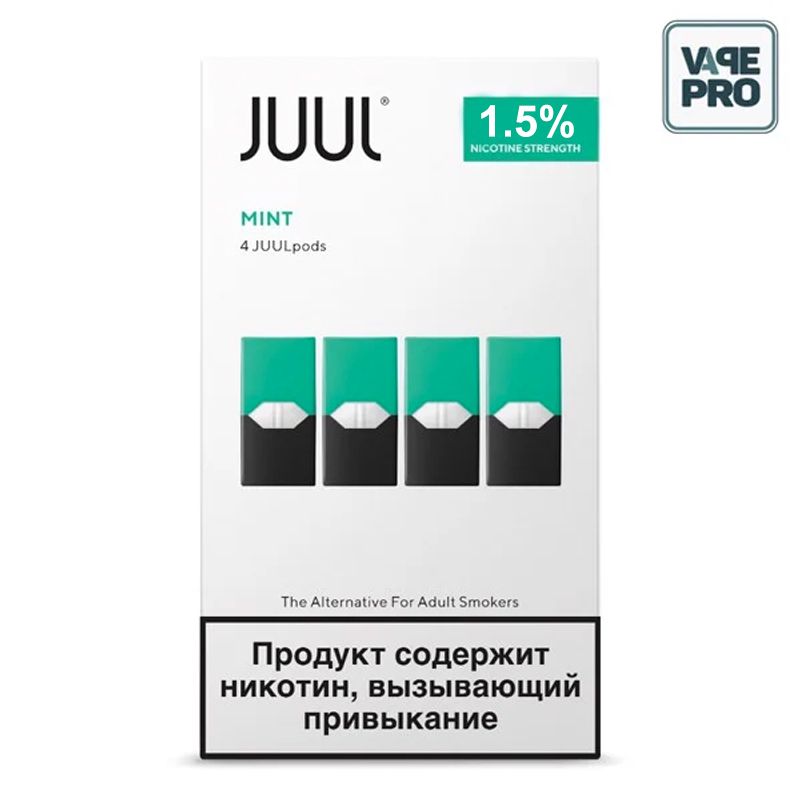 BỘ 4 ĐẦU POD DÙNG CHO JUUL Mint Vị Bạc hà 1.5%