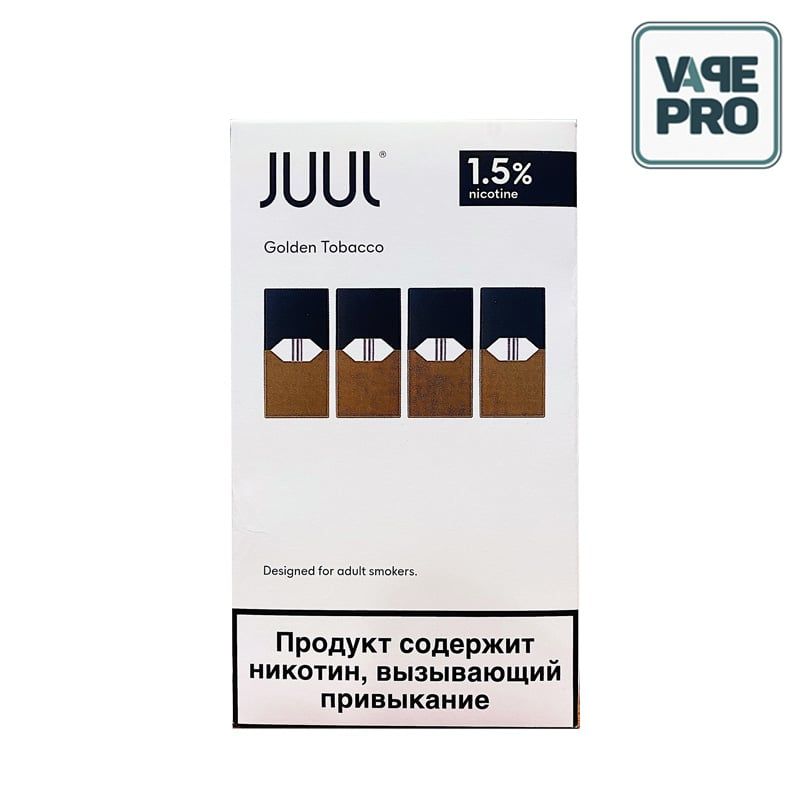 BỘ 4 ĐẦU POD DÙNG CHO JUUL GOLDEN TOBACCO Vị Thuốc lá 1.5%