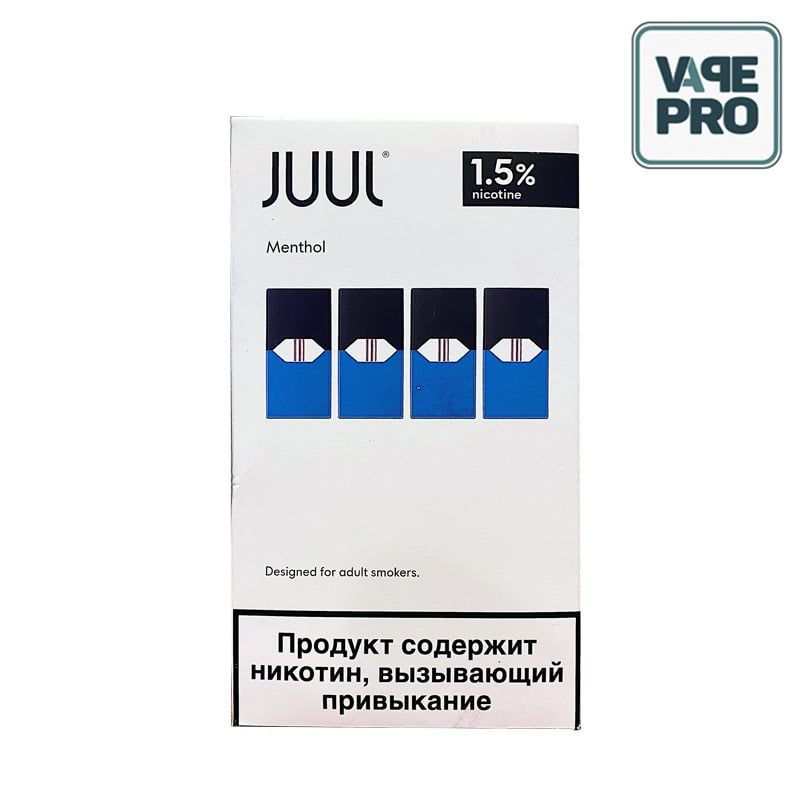 BỘ 4 ĐẦU POD DÙNG CHO JUUL MENTHOL Vị Bạc hà 1.5%