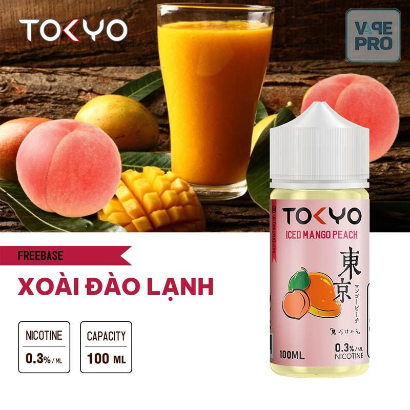 ICED MANGO PEACH (Xoài đào lạnh) Tokyo Juice 100ML