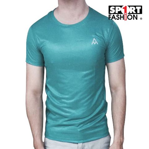 Áo T.shirt nam cổ tròn lưới màu xanh Lý