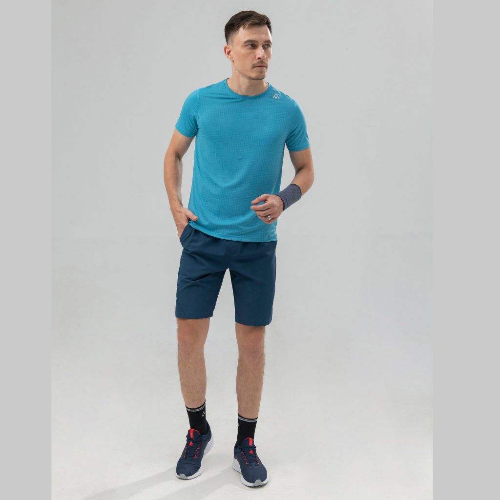 Áo Tshirt nam AM màu xanh da trời TSM222-33
