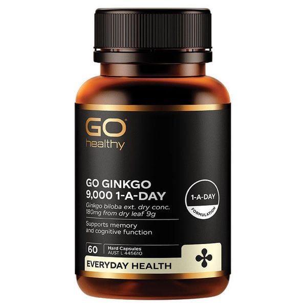 Bổ não Go Healthy Go Ginkgo 9000 Úc lọ 60 viên