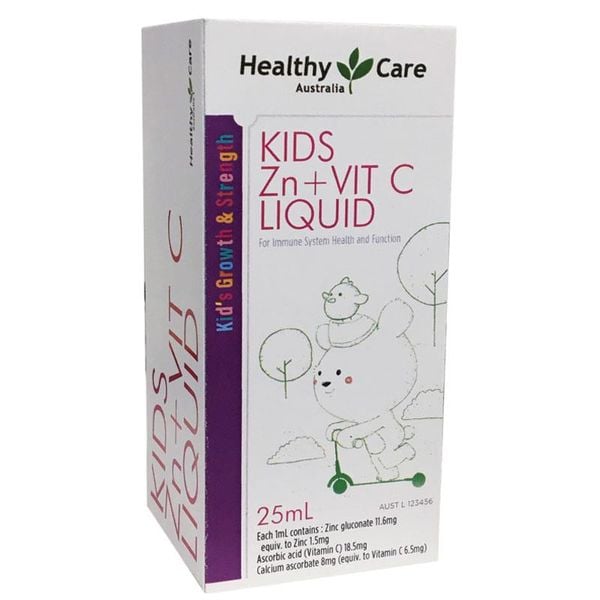 Healthy Care Kids Zinc + vitamin C Liquid 25ml cho bé