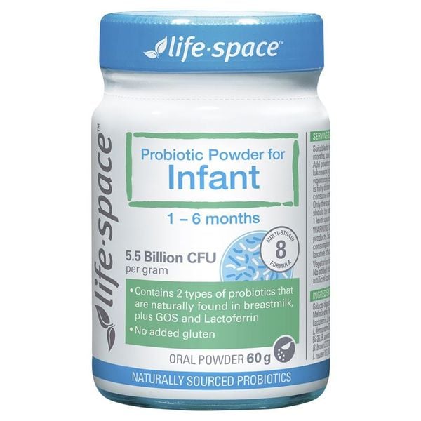 Men vi sinh Life Space Probiotic Powder For Infant 60g cho trẻ sơ sinh từ 1 - 6 tháng