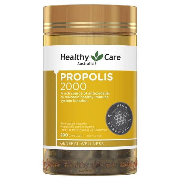 Keo ong Healthy Care Propolis 2000mg 200 viên tăng cường hệ miễn dịch