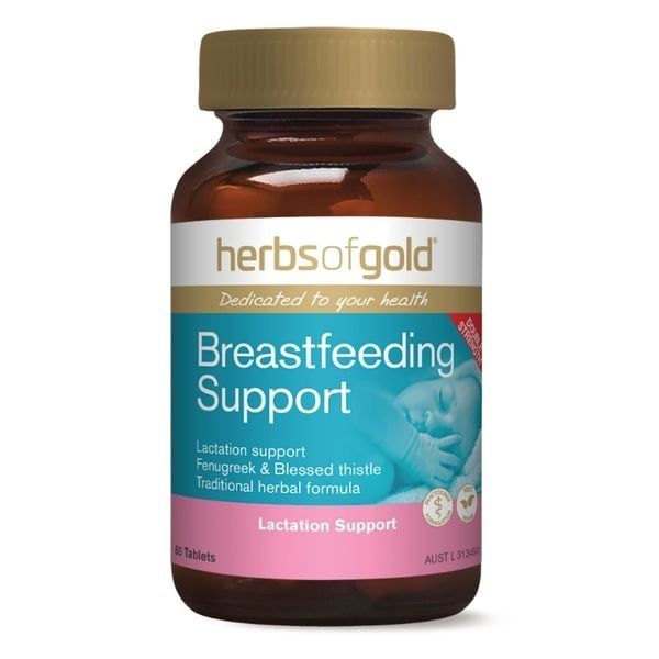 Lợi sữa Herbs of gold Breastfeeding Support 60 viên - Kích sữa mẹ dồi dào, thơm mát