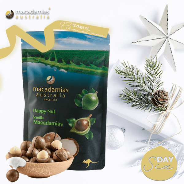 Hạt macca nguyên vỏ Macadamias Australia vị Vani gói 225g