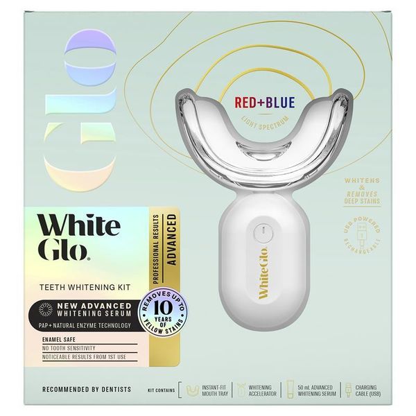 Bộ làm trắng răng White Glo Teeth Whitening Kit Advanced Red & Blue Light (sạc điện)