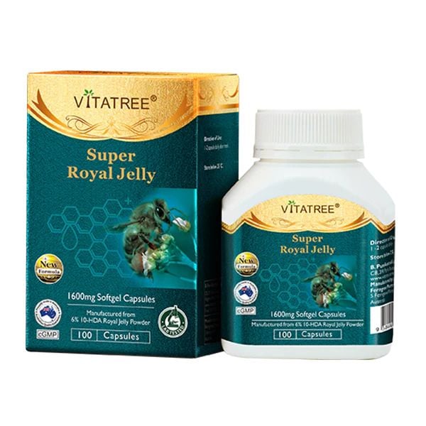 Sữa ong chúa Úc Vitatree Super Royal Jelly 1600mg lọ 100 viên