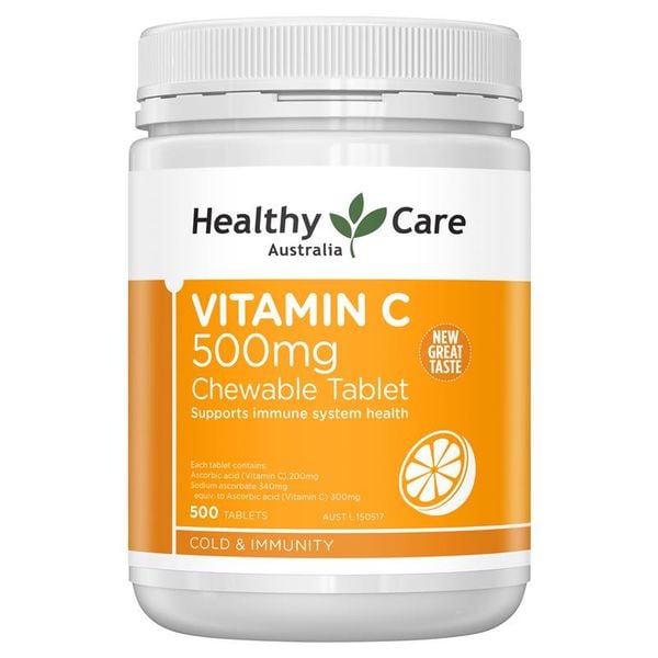 Bổ sung Vitamin C Healthy Care 500mg 500 viên nhai