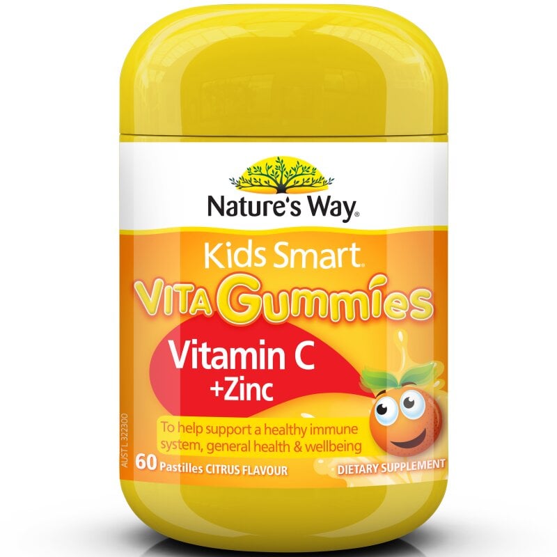 Kẻo dẻo Nature's Way Gummies Vitamin C + Kẽm cho bé 60 viên 