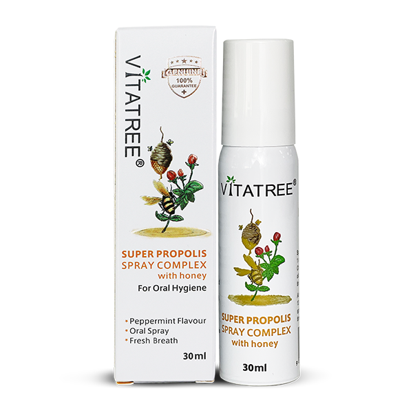 Xịt keo ong Vitatree 30ml của Úc - Kháng khuẩn, giảm đau rát họng