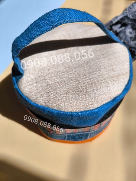  Hộp vải đựng mĩ phẩm vải lanh phối vẽ sáp ong 