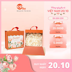 Hộp giấy đựng quà bông hoa có tay xách HO18-049