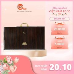 Hộp rượu sơn mài 6 chai mặt lõm khay nhựa thẳng có in HO4-257-I01
