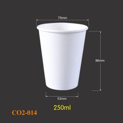 Cốc giấy trắng 250ml - 014 (Có sẵn)