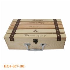hộp rượu gỗ thông đôi nan hở  HO4-067-I01