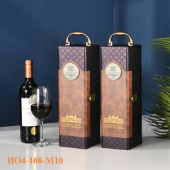Hộp đựng rượu da đơn TH NÂU TÍM HO4-108-M10