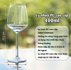 BỘ 6 LY NHỰA CAO CẤP 400ML BO3-097