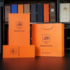 Hộp đựng rượu giấy  Premium Wine màu cam 2024