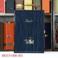 Hộp sơn mài 2 chai khay nhựa thẳng 2 pk in lâu đài màu xanh HO15-006-I01-LĐ