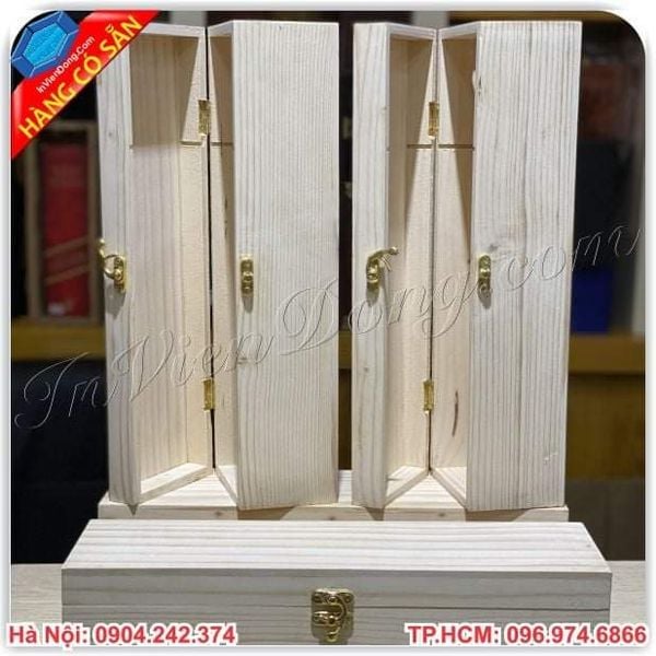 Địa chỉ mua Hộp gỗ đựng rượu có vách ngăn đựng quà tặng doanh nghiệp uy tín tại Hà Nội