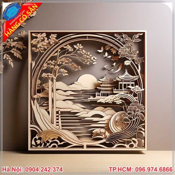 Hộp gỗ bánh trung thu cắt laser cao cấp, sang trọng