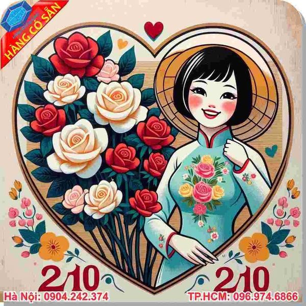Xưởng in thiệp 20 - 10 ngày Phụ nữ Việt nam đẹp tại hà nội