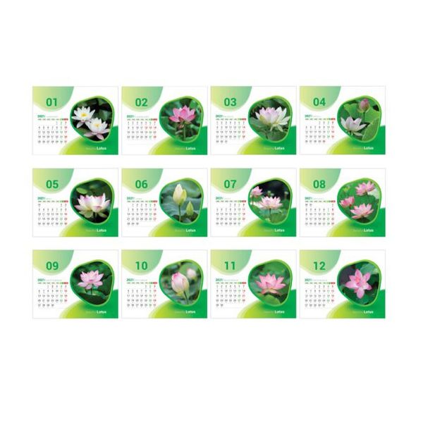 Thiết kế và in Lịch để bàn 2025 - Hoa sen lấy ngay giá rẻ tại HN