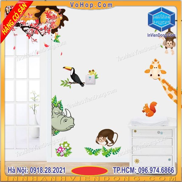 In decal pp dán tường cho bé